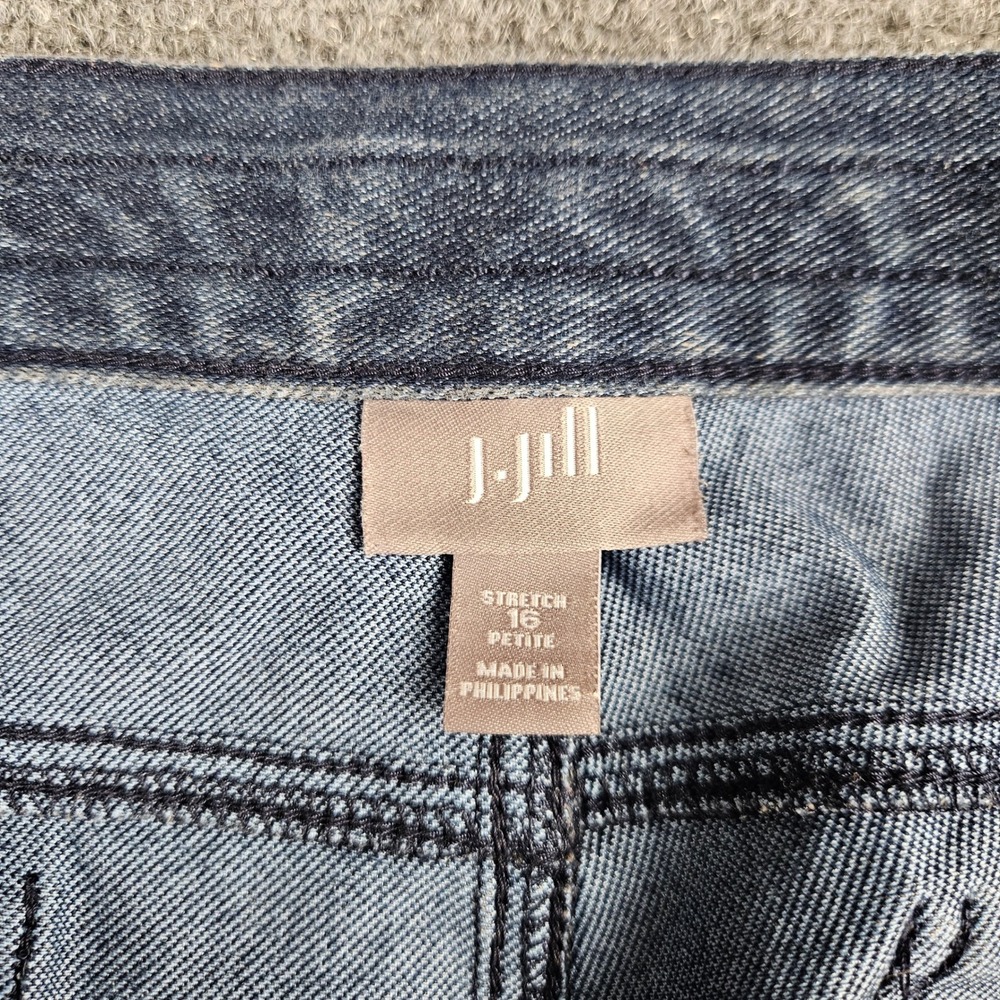 J. Jill Stretch Petite Dark Wash Blue Denim Straight Leg Jeans Womens 16P - Picture 7 of 9